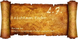 Leichtman Fodor névjegykártya
